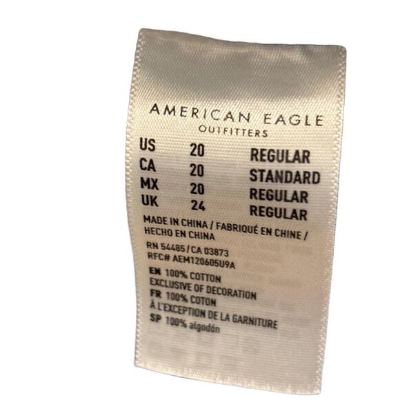 American Eagle Mom Jeans 20 38x27.5 Women Blue High Rise Distressed Plus Size - Picture 4 of 6